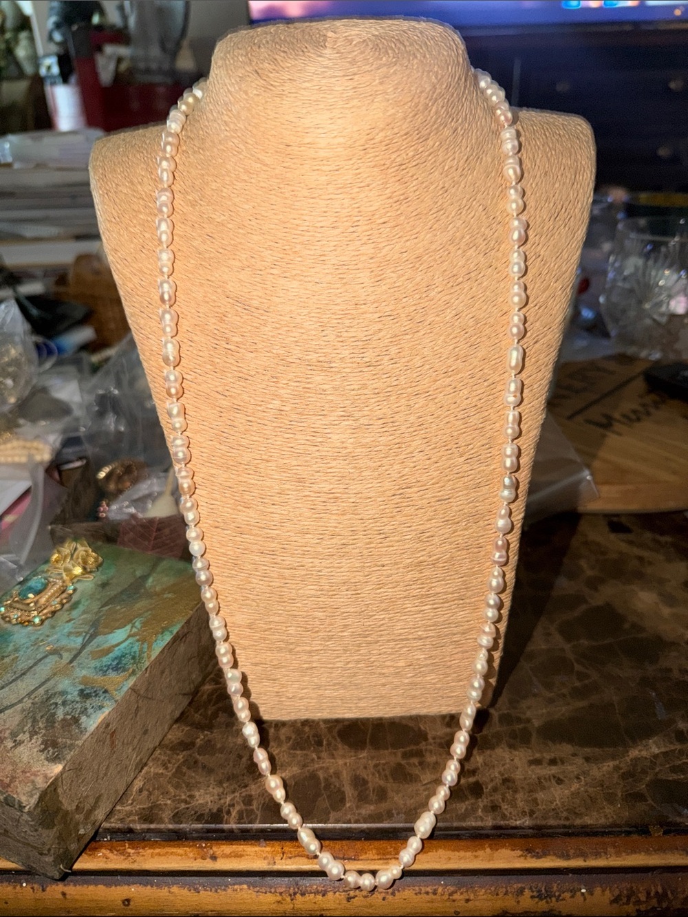 Elegant Freshwater Pearl Strand Necklace in Ivory pearls to match separate price